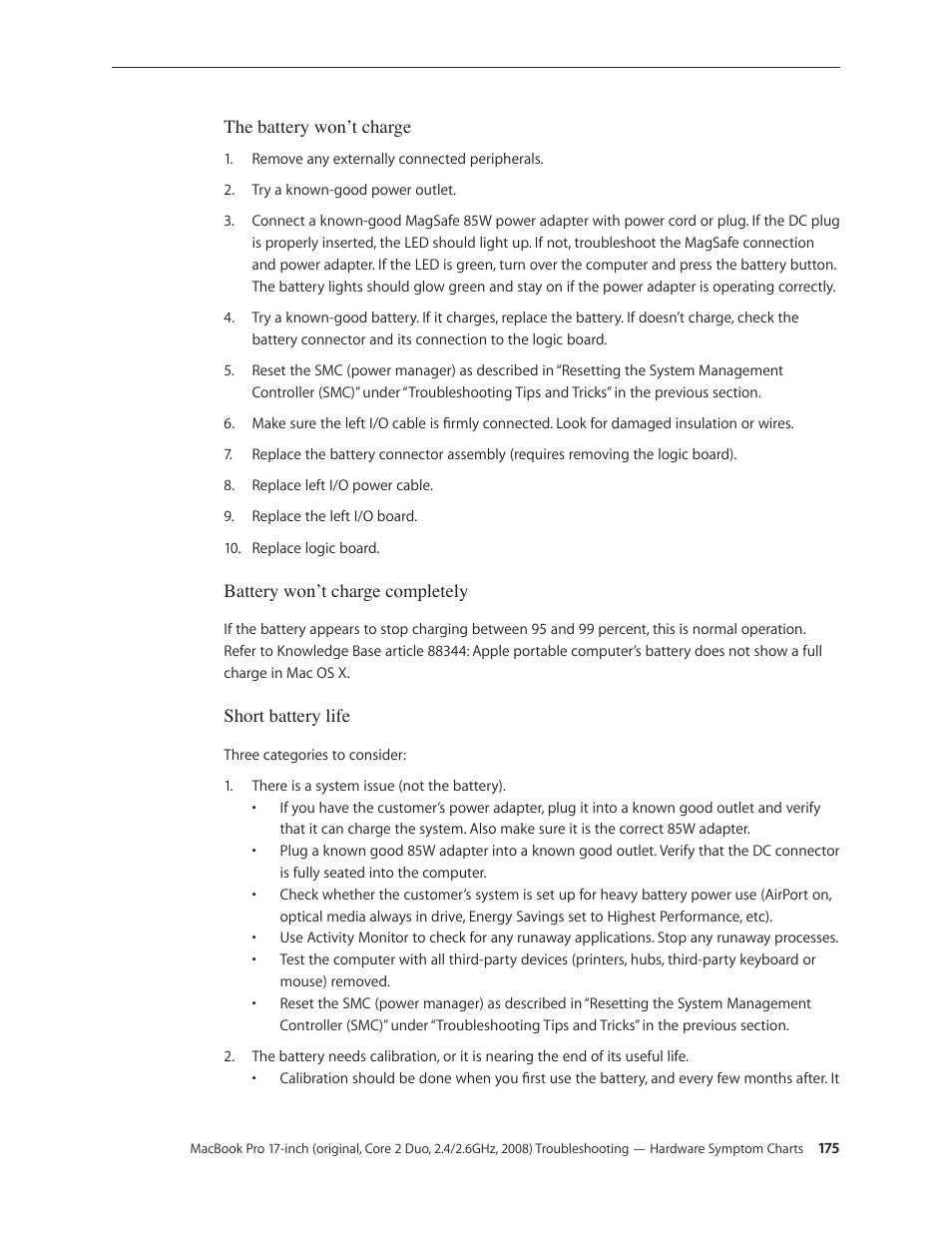 Apple MacBook Pro 17-inch (original, Core 2 Duo, 2.4GHz, Late 2007 CTO, Early 2008, and Late 2008) User Manual | Page 175 / 204