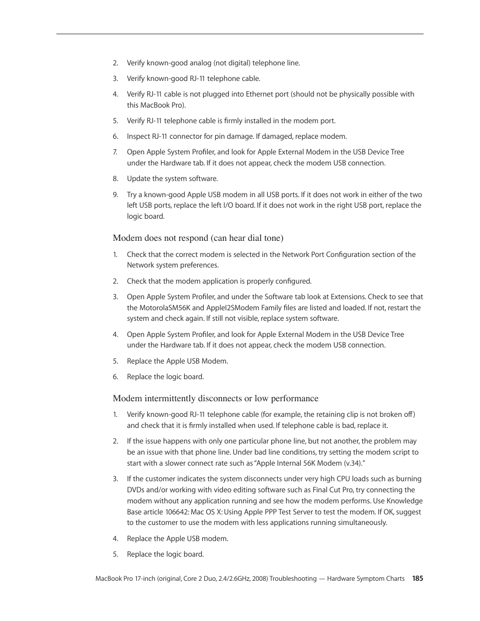 Apple MacBook Pro 17-inch (original, Core 2 Duo, 2.4GHz, Late 2007 CTO, Early 2008, and Late 2008) User Manual | Page 185 / 204