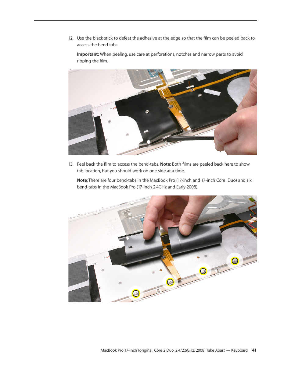 Apple MacBook Pro 17-inch (original, Core 2 Duo, 2.4GHz, Late 2007 CTO, Early 2008, and Late 2008) User Manual | Page 41 / 204
