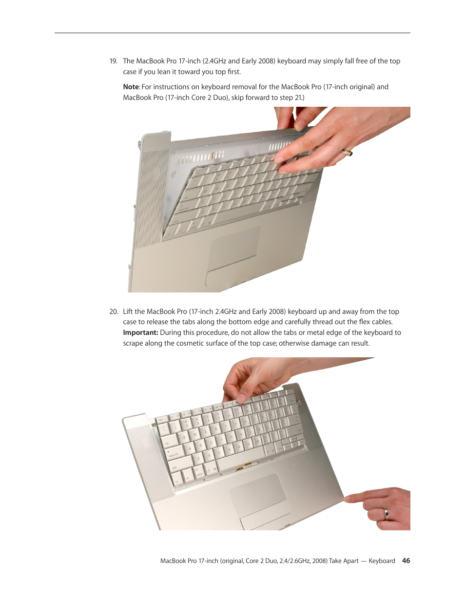 Apple MacBook Pro 17-inch (original, Core 2 Duo, 2.4GHz, Late 2007 CTO, Early 2008, and Late 2008) User Manual | Page 46 / 204