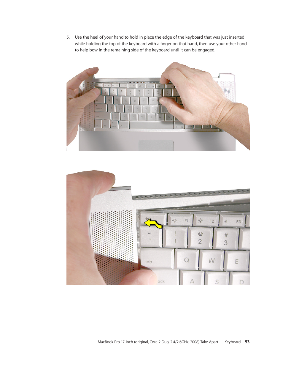 Apple MacBook Pro 17-inch (original, Core 2 Duo, 2.4GHz, Late 2007 CTO, Early 2008, and Late 2008) User Manual | Page 53 / 204