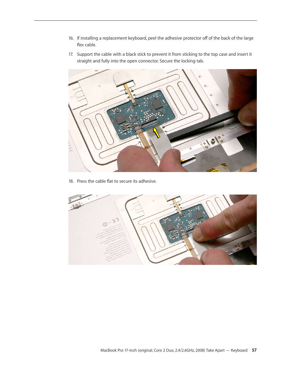 Apple MacBook Pro 17-inch (original, Core 2 Duo, 2.4GHz, Late 2007 CTO, Early 2008, and Late 2008) User Manual | Page 57 / 204