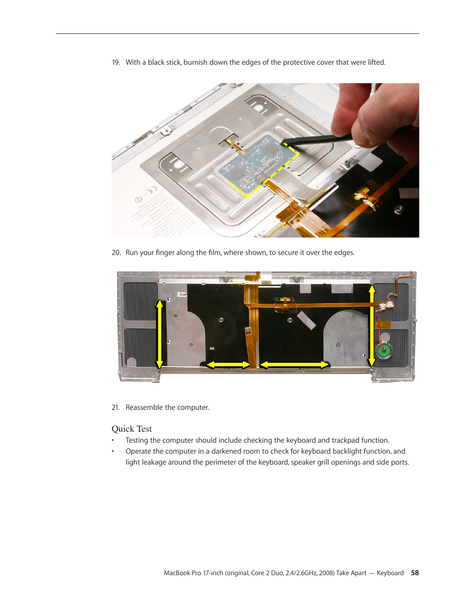 Apple MacBook Pro 17-inch (original, Core 2 Duo, 2.4GHz, Late 2007 CTO, Early 2008, and Late 2008) User Manual | Page 58 / 204