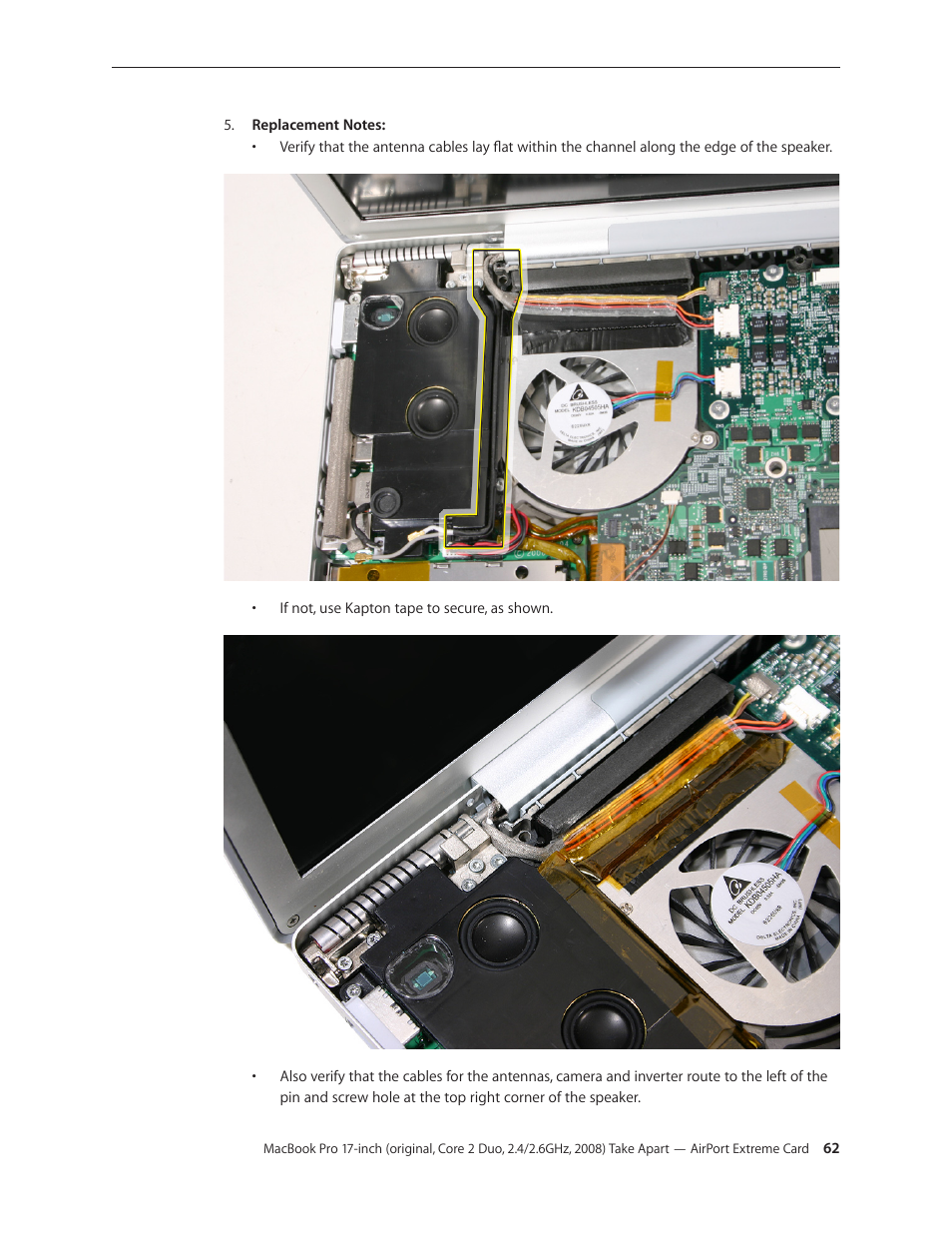 Apple MacBook Pro 17-inch (original, Core 2 Duo, 2.4GHz, Late 2007 CTO, Early 2008, and Late 2008) User Manual | Page 62 / 204