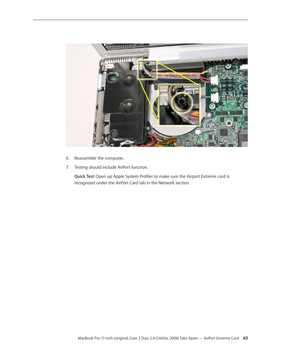 Apple MacBook Pro 17-inch (original, Core 2 Duo, 2.4GHz, Late 2007 CTO, Early 2008, and Late 2008) User Manual | Page 63 / 204