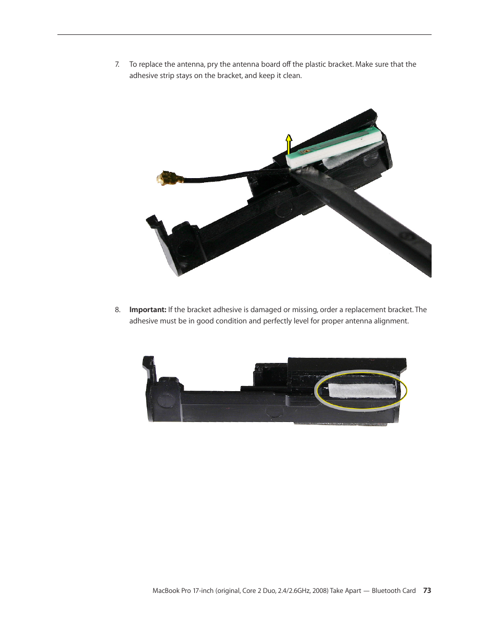 Apple MacBook Pro 17-inch (original, Core 2 Duo, 2.4GHz, Late 2007 CTO, Early 2008, and Late 2008) User Manual | Page 73 / 204