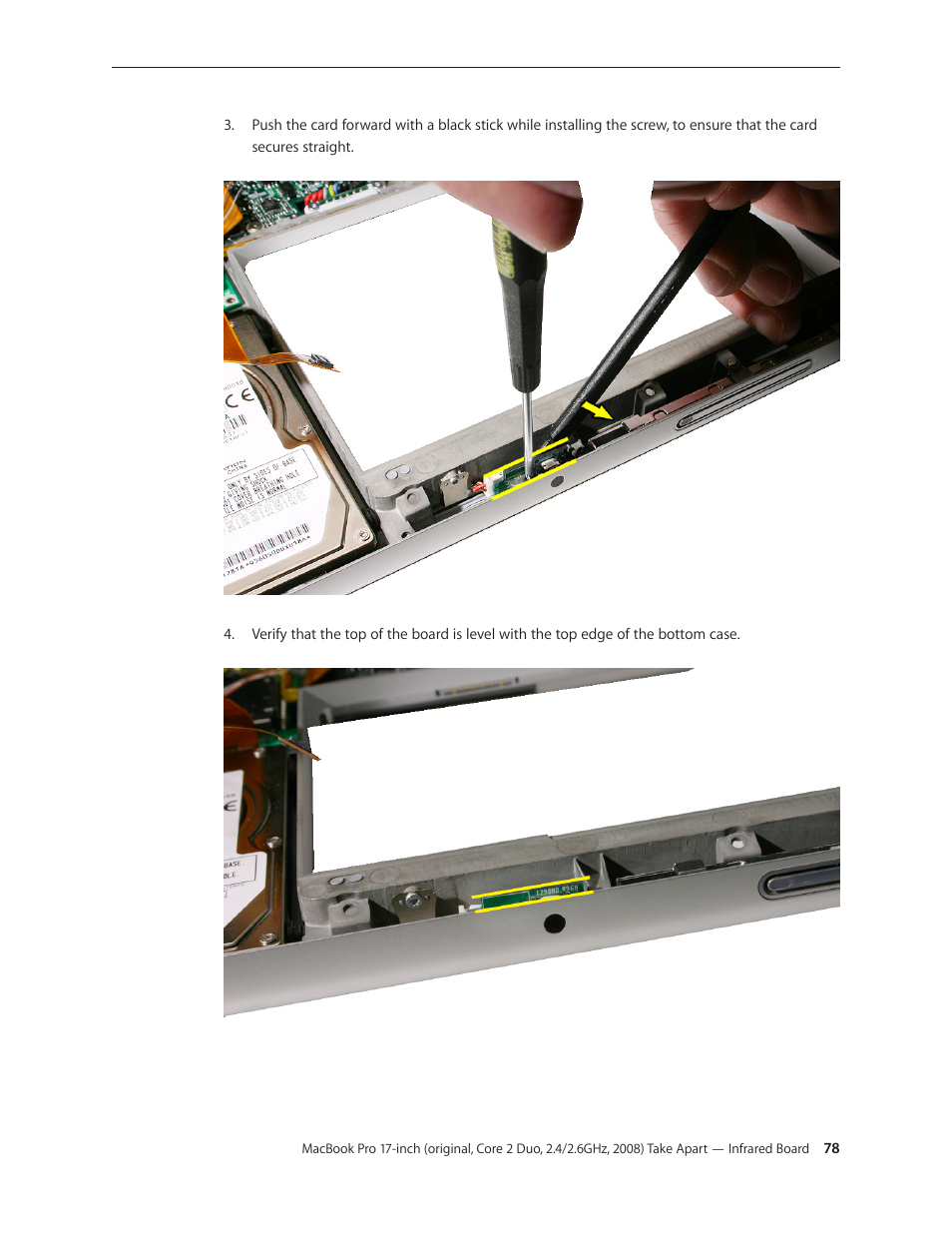 Apple MacBook Pro 17-inch (original, Core 2 Duo, 2.4GHz, Late 2007 CTO, Early 2008, and Late 2008) User Manual | Page 78 / 204