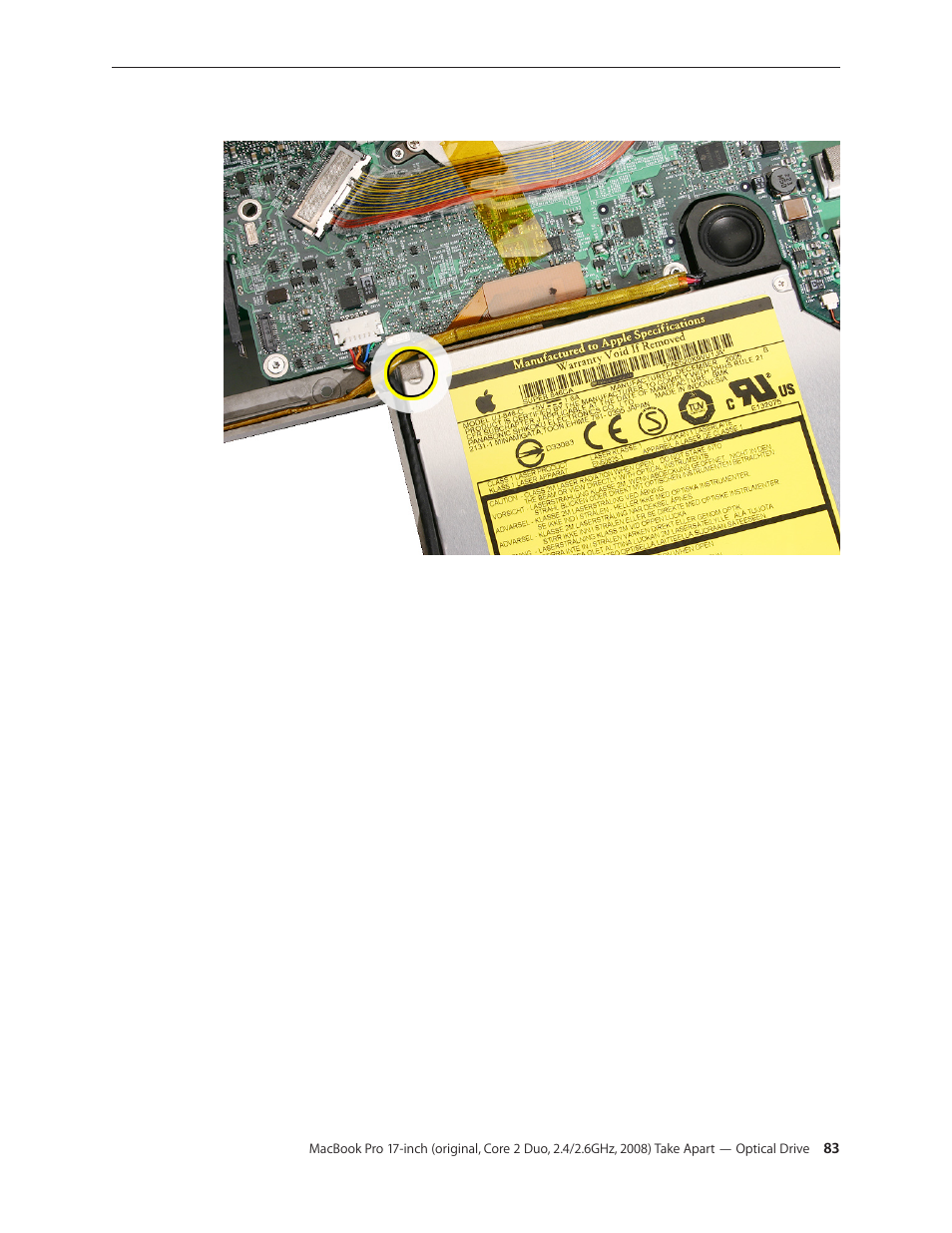 Apple MacBook Pro 17-inch (original, Core 2 Duo, 2.4GHz, Late 2007 CTO, Early 2008, and Late 2008) User Manual | Page 83 / 204