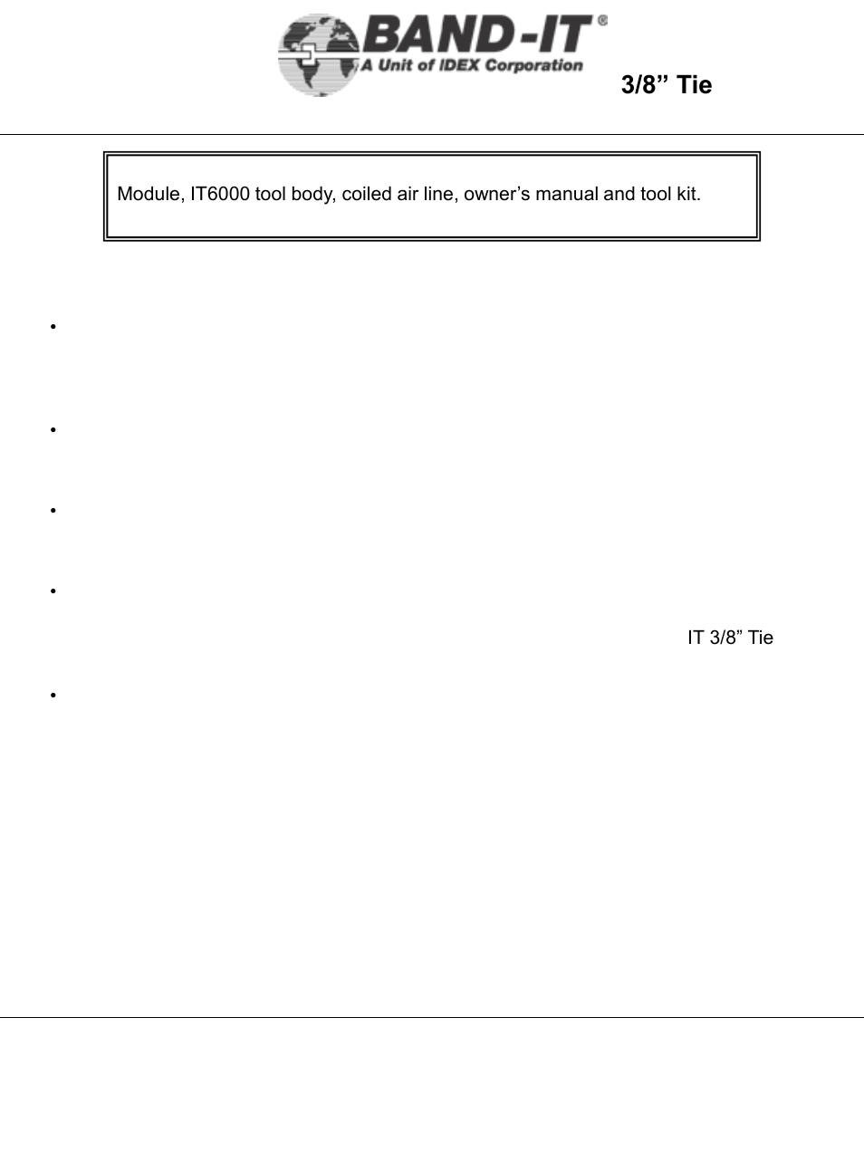 It6000-ab, Air system, 6 of 38 | 3/8” tie-lok, Tool | BAND-IT IT6000-AB 3/8 Tie-Lok Tool User Manual | Page 6 / 38