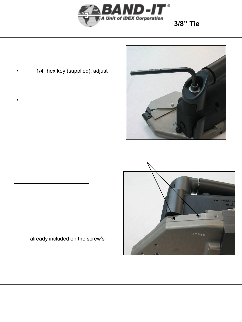 It6000-ab, Setup & assembly instructions, 9 of 38 | 3/8” tie-lok, Tool | BAND-IT IT6000-AB 3/8 Tie-Lok Tool User Manual | Page 9 / 38