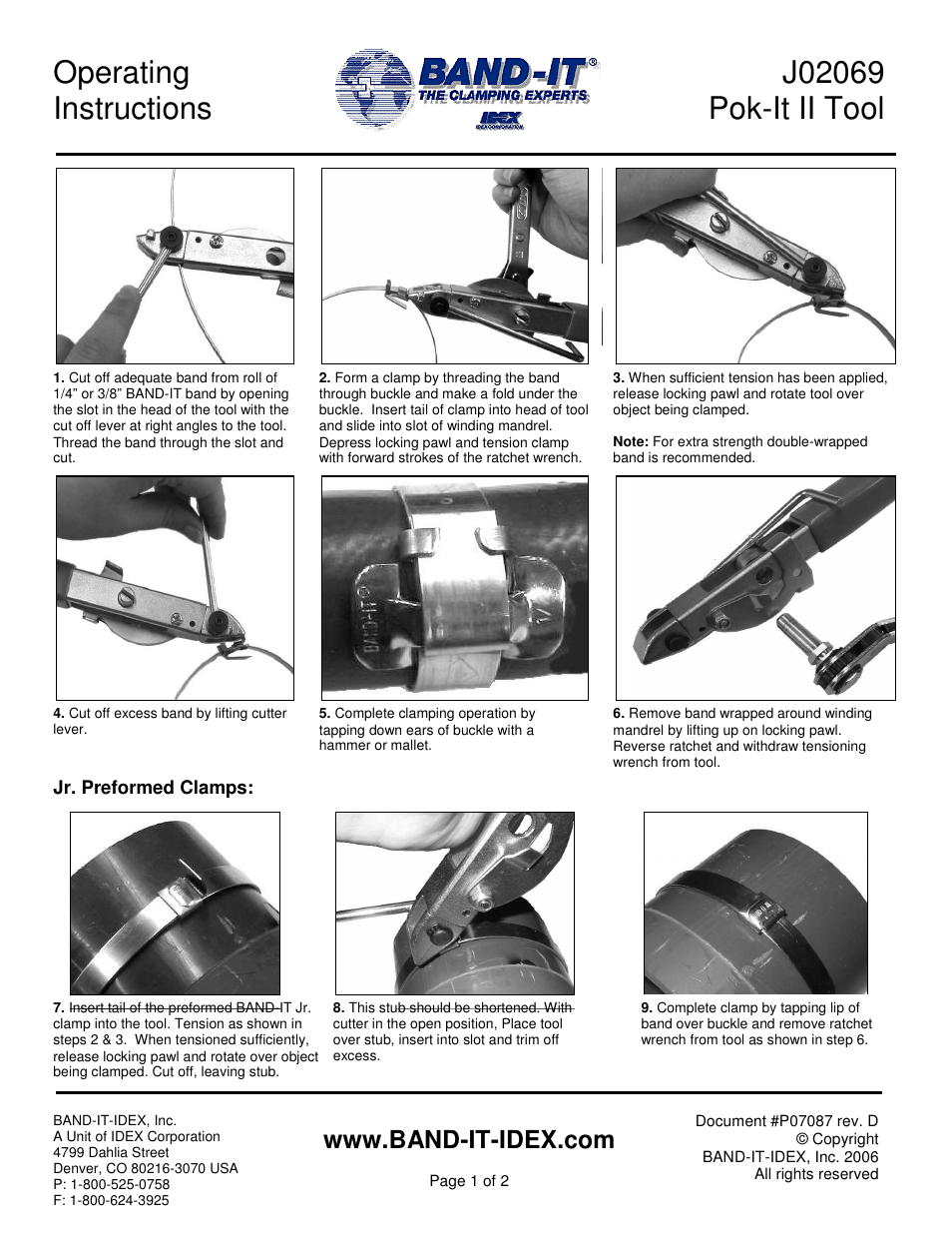 BAND-IT J02069 Pok-It II Tool User Manual | 2 pages
