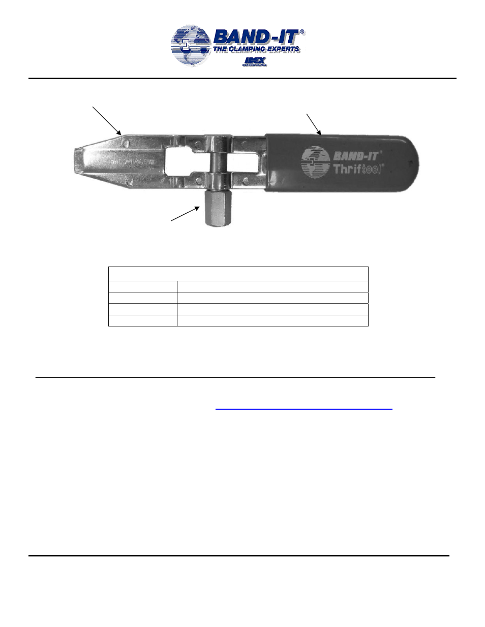 Warranty and repair parts list | BAND-IT J07589/99 Thriftool User Manual | Page 2 / 2