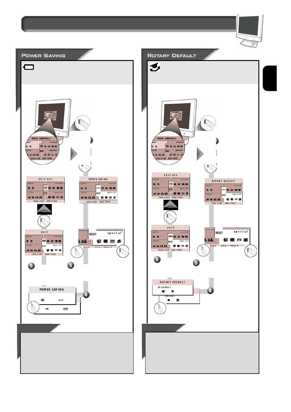 How to use the on screen display (osd), Special controls window | Philips 150B User Manual | Page 17 / 22