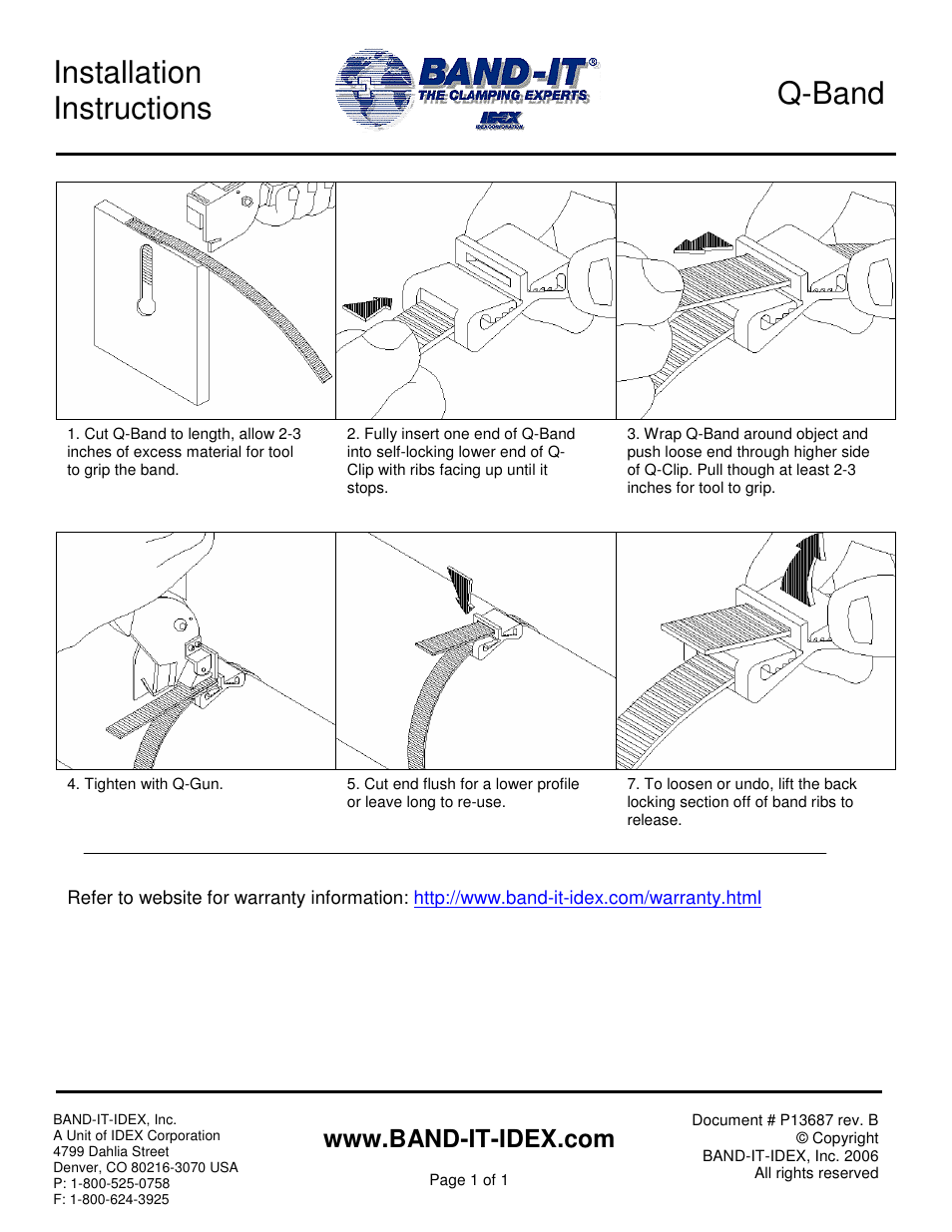 BAND-IT Q Clip Installation User Manual | 1 page