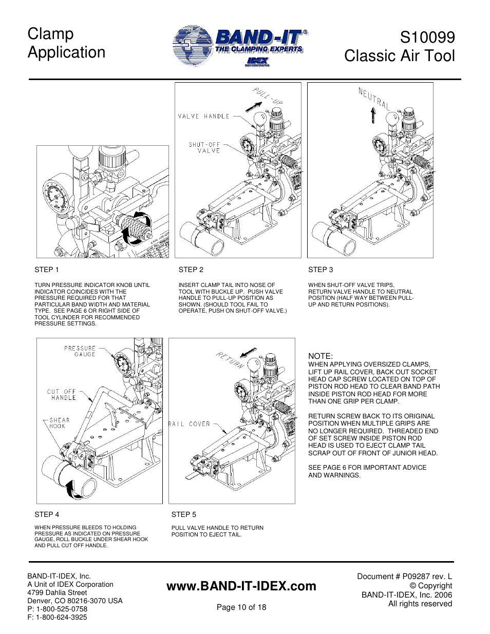 Clamp application | BAND-IT S100 Classic Air Tool User Manual | Page 10 / 18