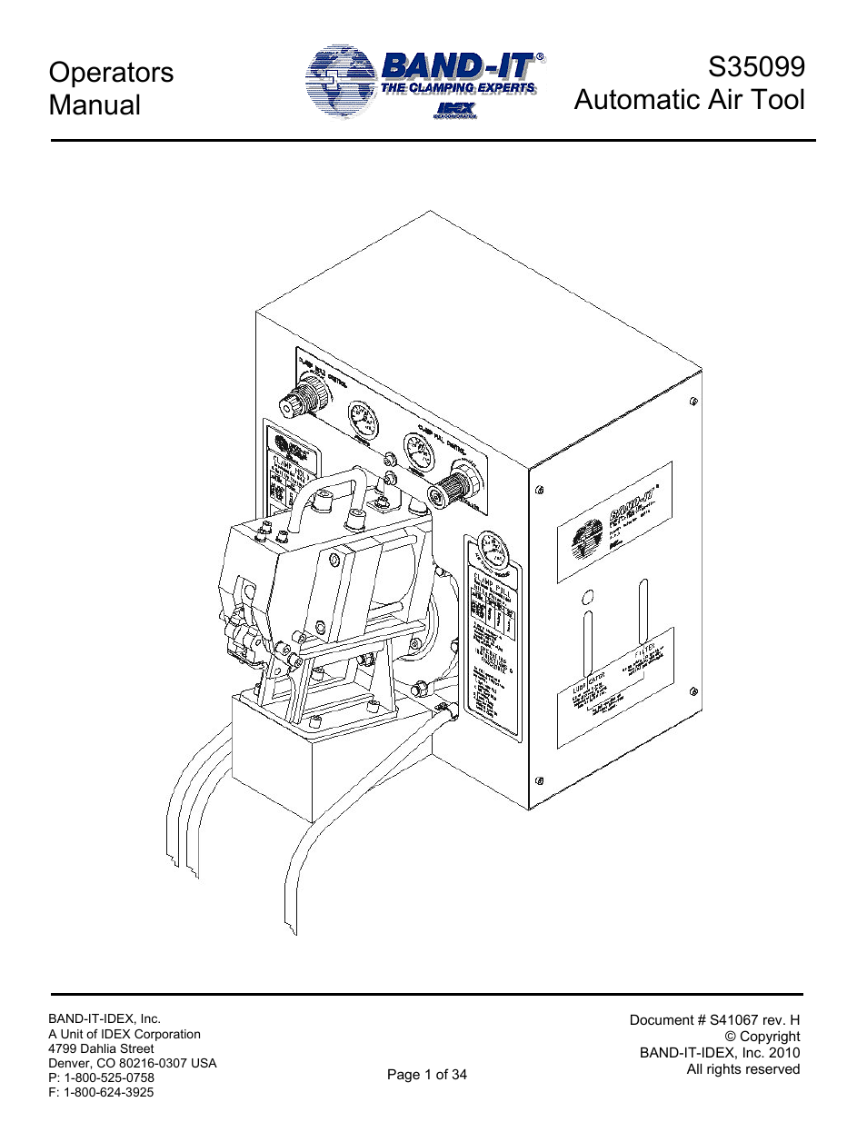 BAND-IT S35099 Automatic Air Tool User Manual | 34 pages