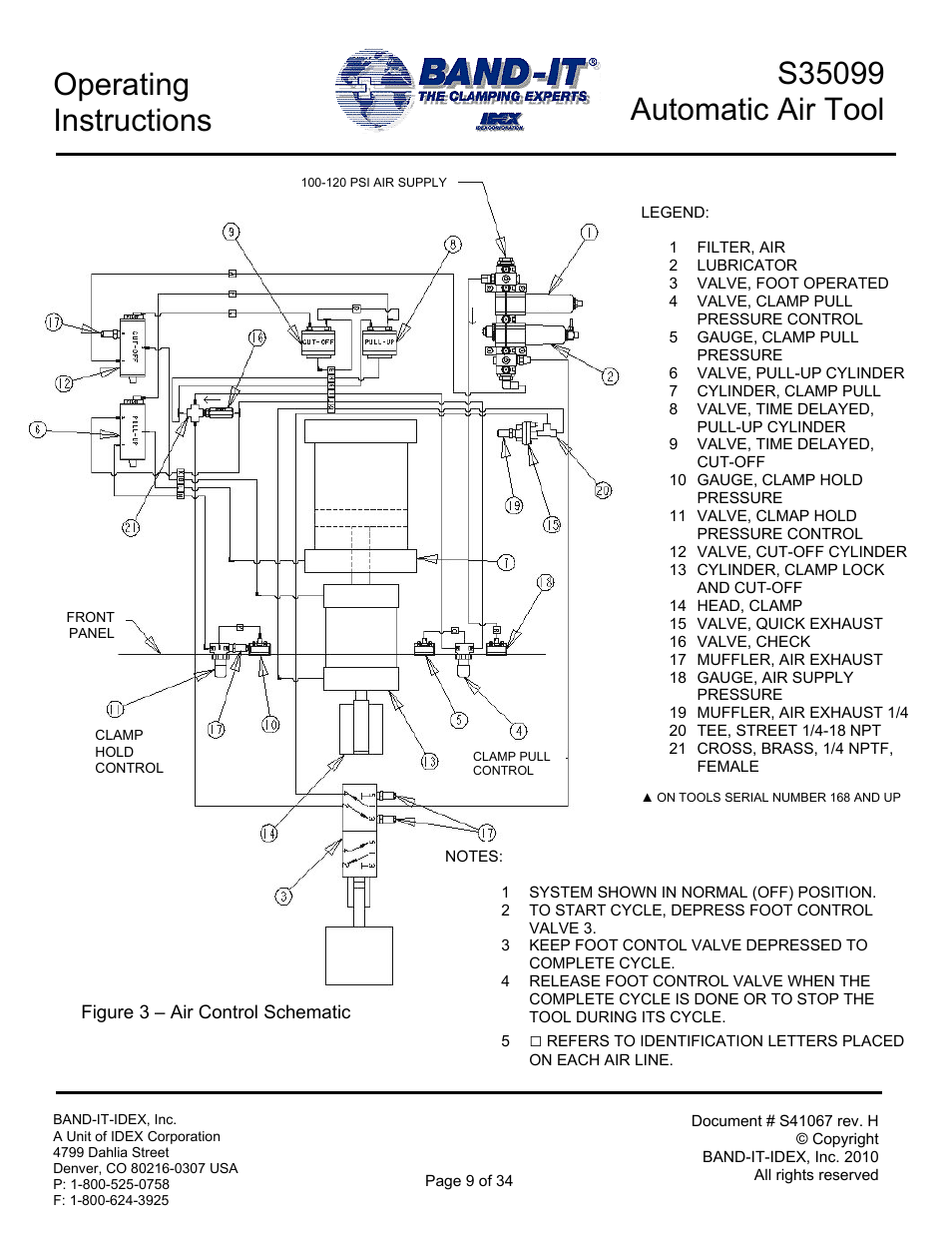 Operating instructions | BAND-IT S35099 Automatic Air Tool User Manual | Page 9 / 34