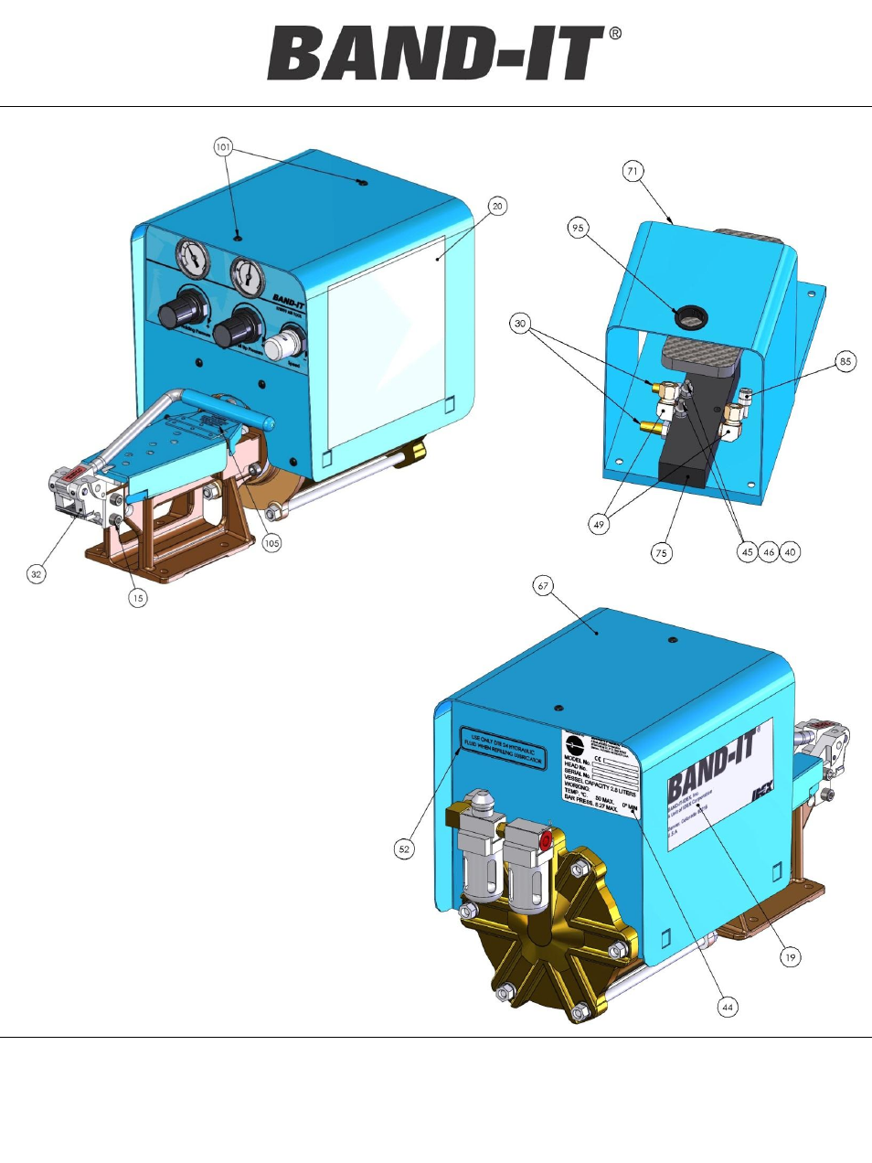 Replacement service parts identification | BAND-IT S75099 Pneumatic Junior Clamp Application Tool User Manual | Page 13 / 21