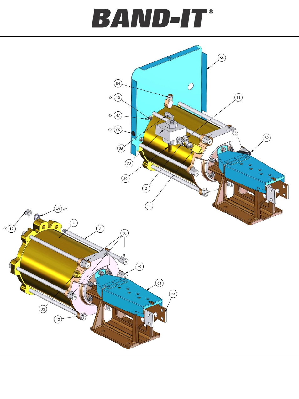 Replacement service parts identification | BAND-IT S75099 Pneumatic Junior Clamp Application Tool User Manual | Page 14 / 21