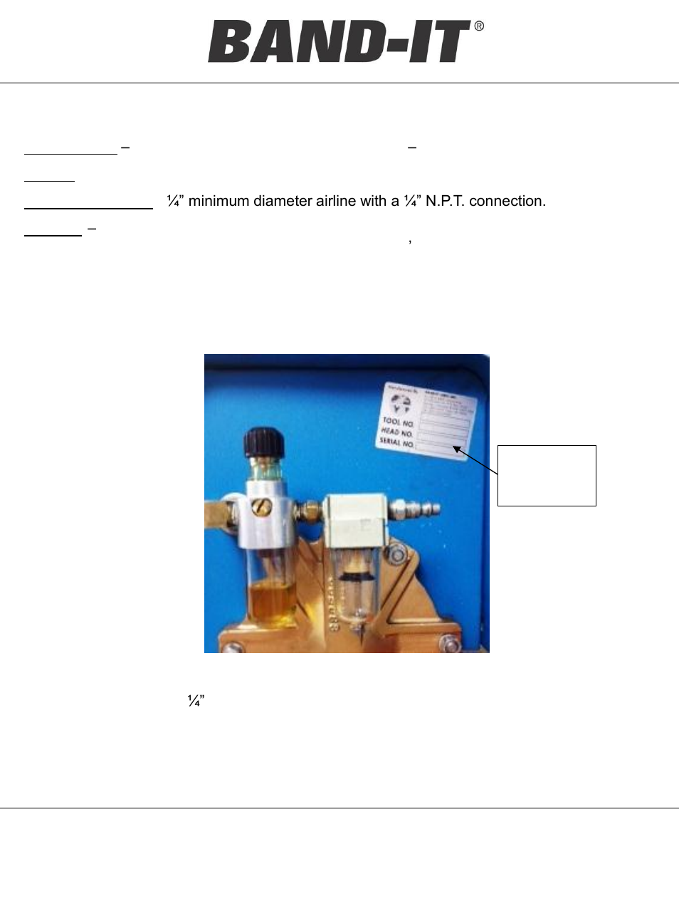 Air system requirements | BAND-IT S75099 Pneumatic Junior Clamp Application Tool User Manual | Page 5 / 21