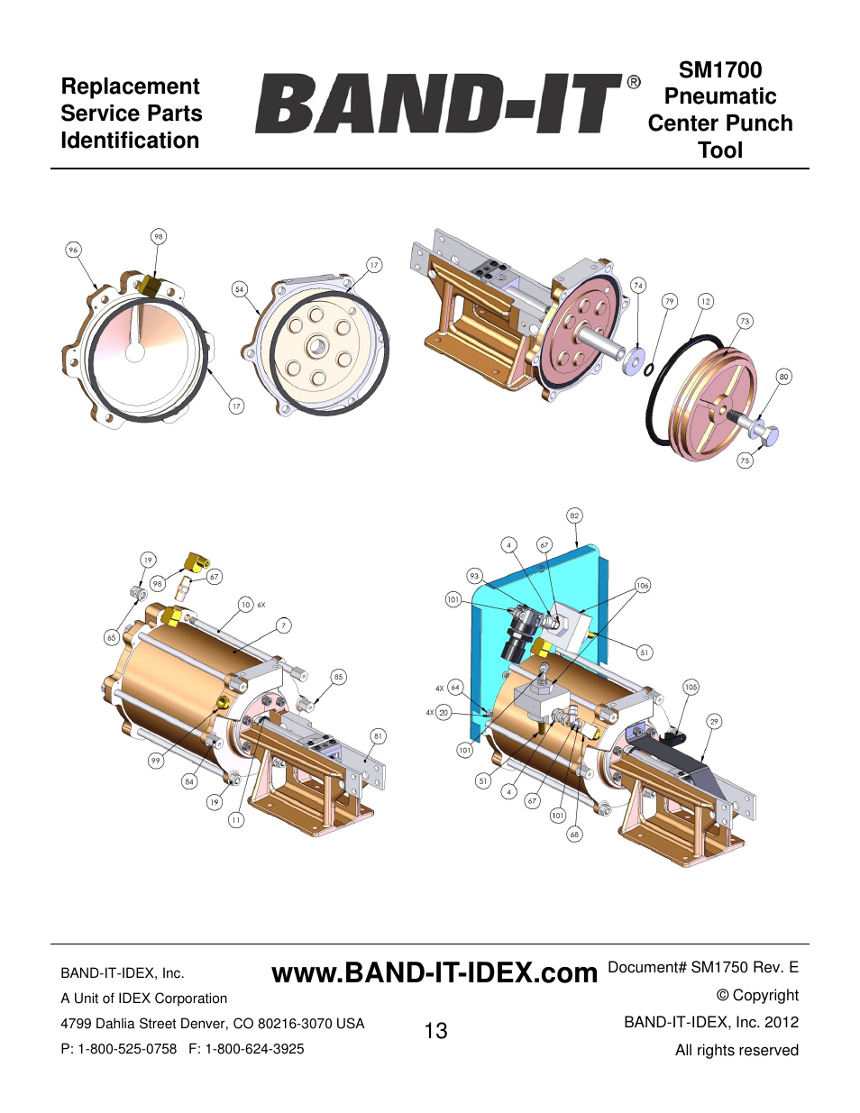 BAND-IT SM1700 Pneumatic Center Punch Tool User Manual | Page 13 / 18