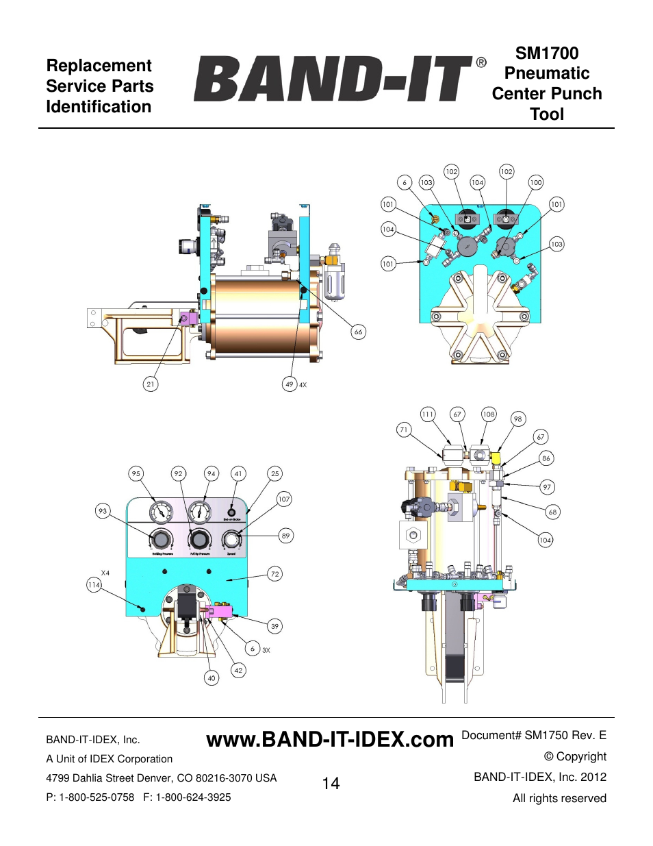 BAND-IT SM1700 Pneumatic Center Punch Tool User Manual | Page 14 / 18