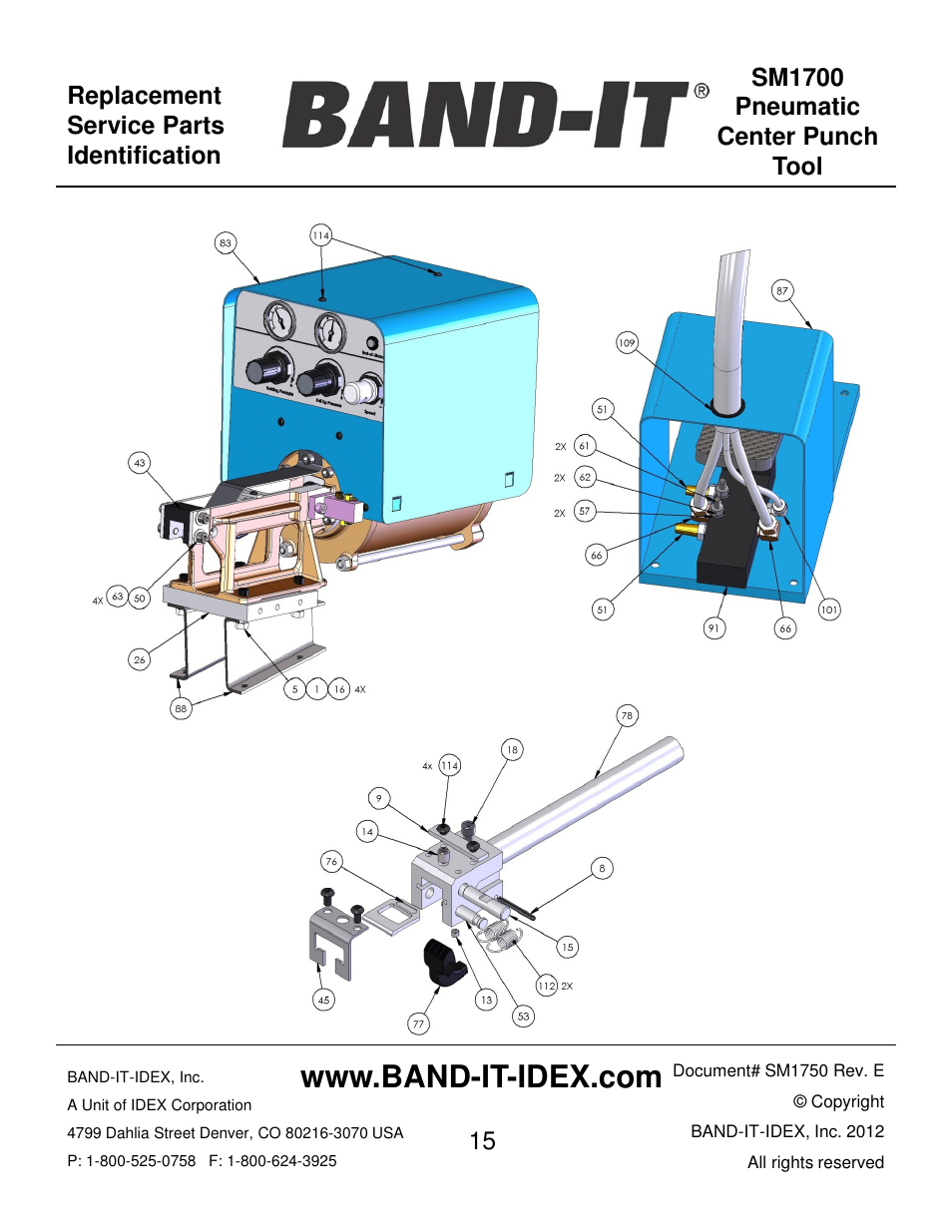 BAND-IT SM1700 Pneumatic Center Punch Tool User Manual | Page 15 / 18