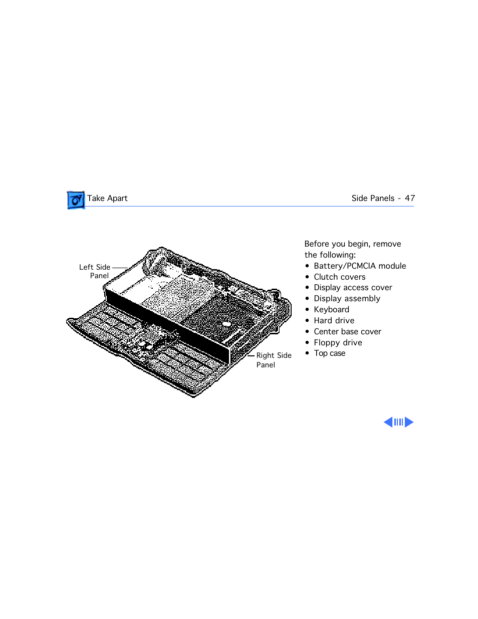 Side panels | Apple Mac PowerBook 550c User Manual | Page 104 / 175