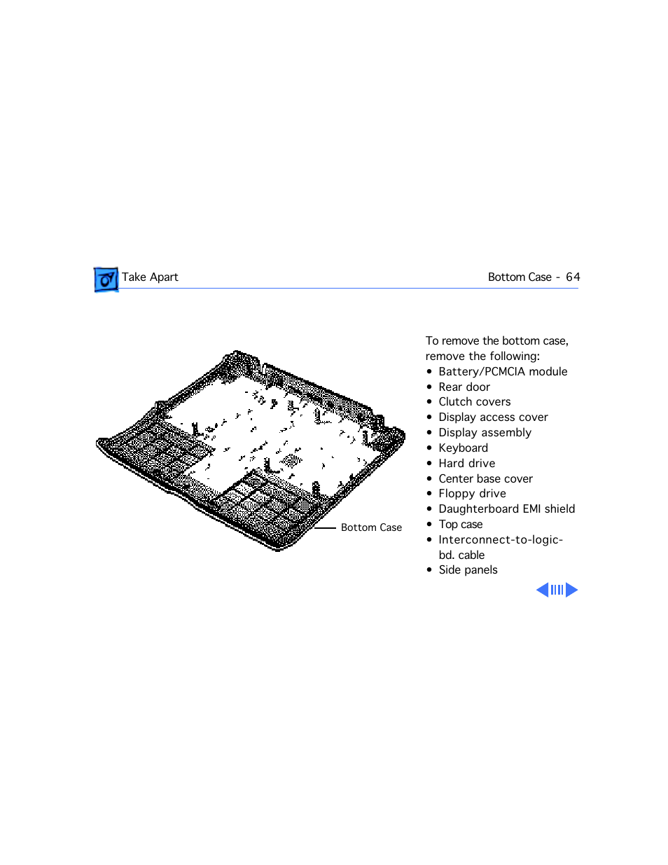 Bottom case | Apple Mac PowerBook 550c User Manual | Page 121 / 175
