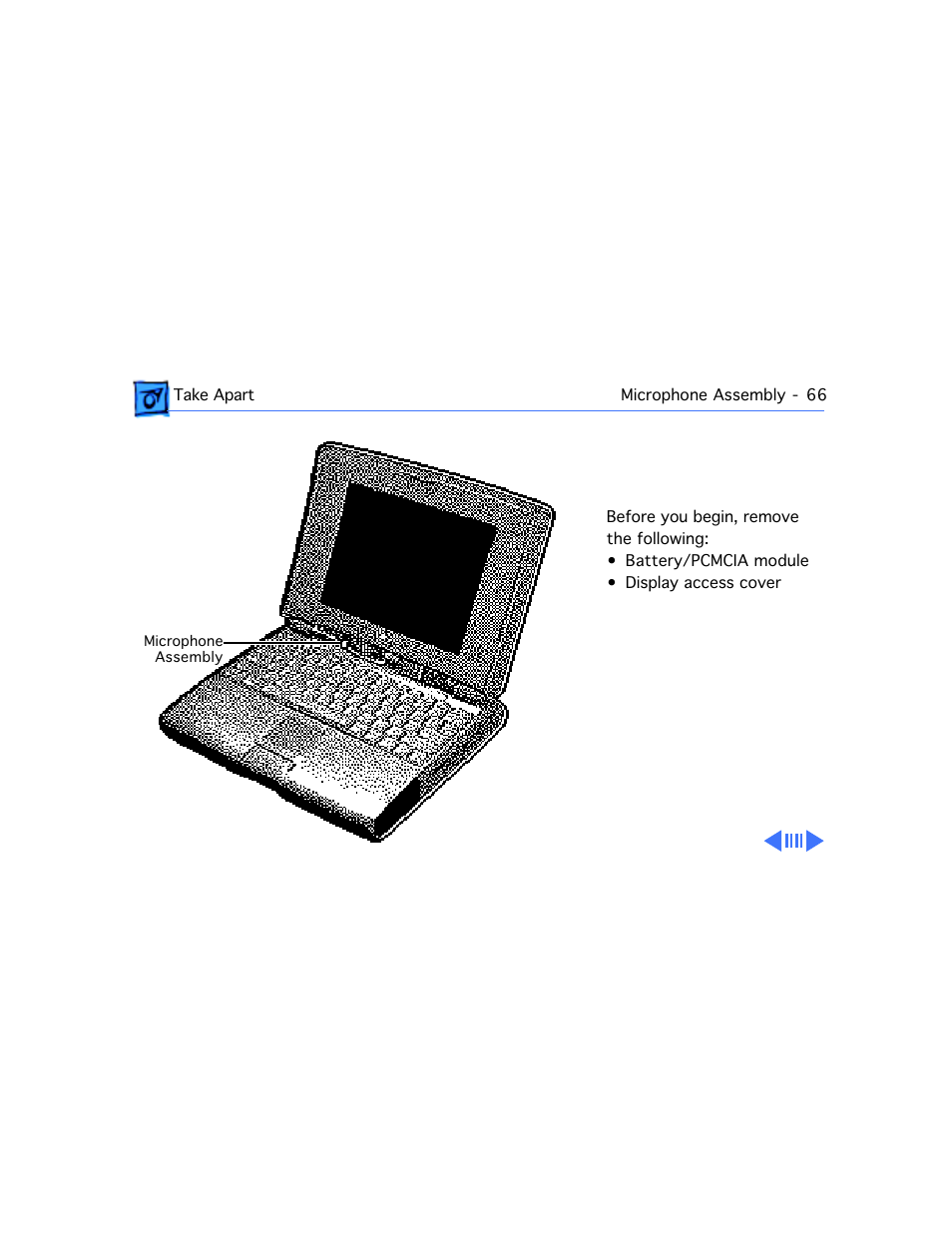 Microphone assembly | Apple Mac PowerBook 550c User Manual | Page 123 / 175