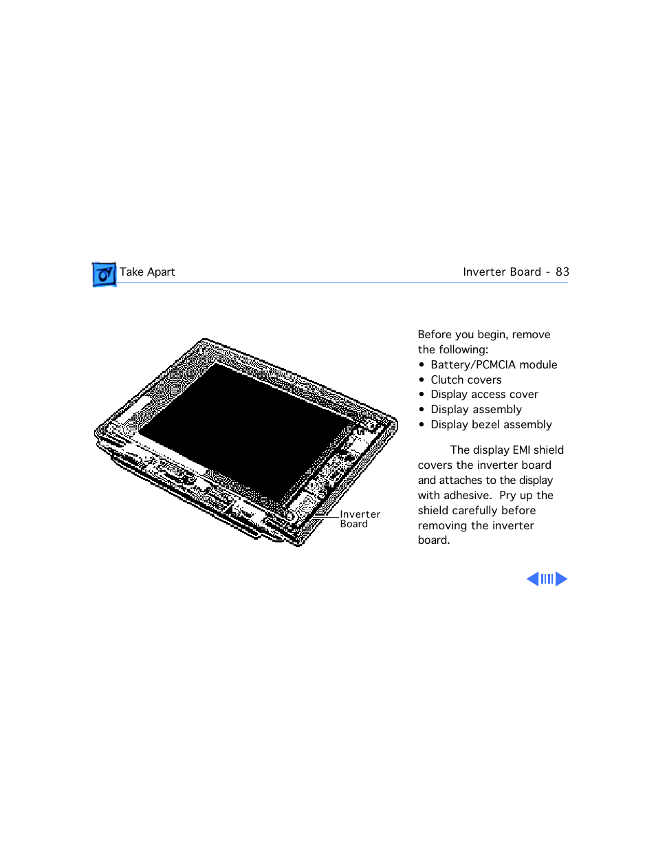 Inverter board | Apple Mac PowerBook 550c User Manual | Page 140 / 175