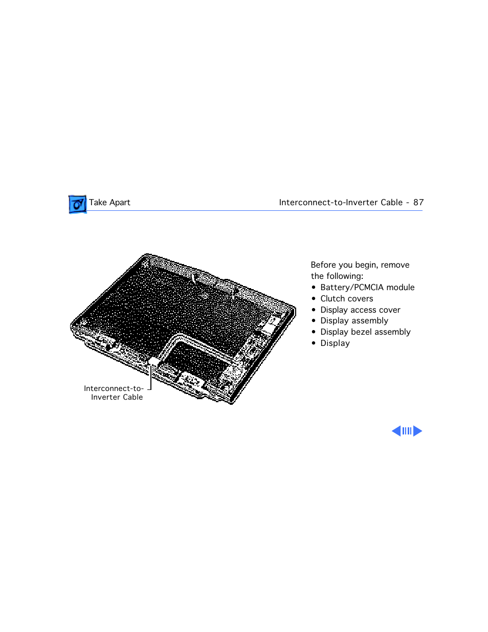 Interconnect-to- inverter cable | Apple Mac PowerBook 550c User Manual | Page 144 / 175