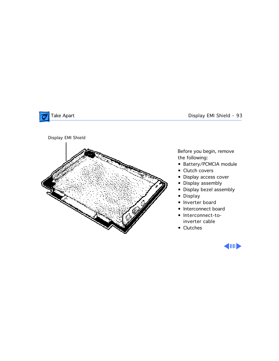 Display emi shield | Apple Mac PowerBook 550c User Manual | Page 150 / 175