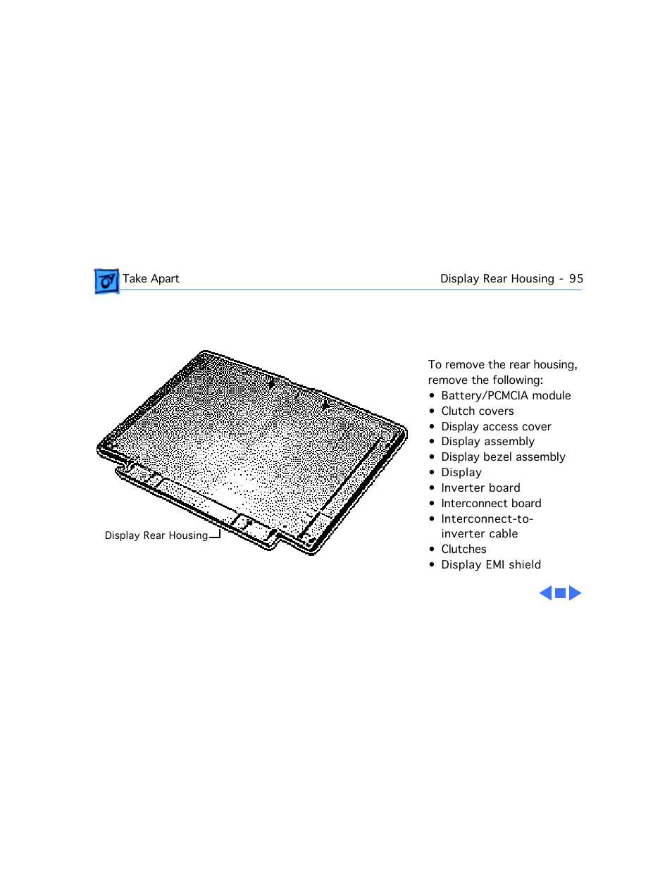 Display rear housing | Apple Mac PowerBook 550c User Manual | Page 152 / 175