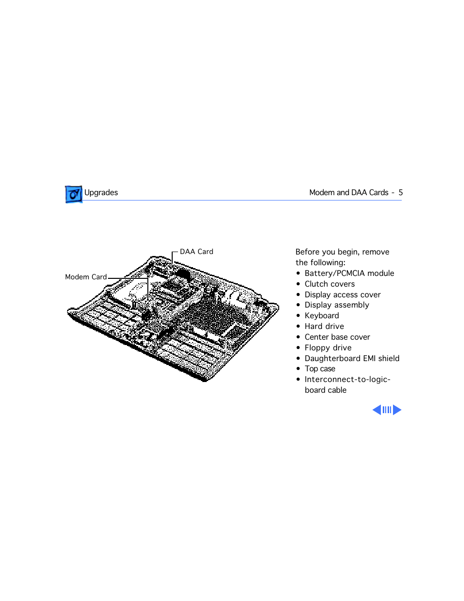 Modem and daa cards | Apple Mac PowerBook 550c User Manual | Page 158 / 175