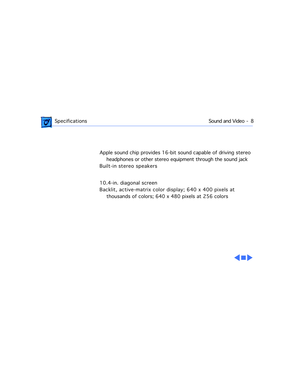 Sound and video | Apple Mac PowerBook 550c User Manual | Page 22 / 175
