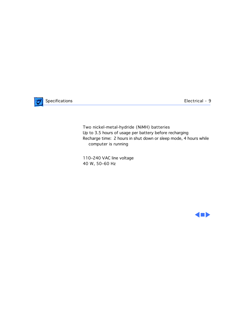 Electrical | Apple Mac PowerBook 550c User Manual | Page 23 / 175
