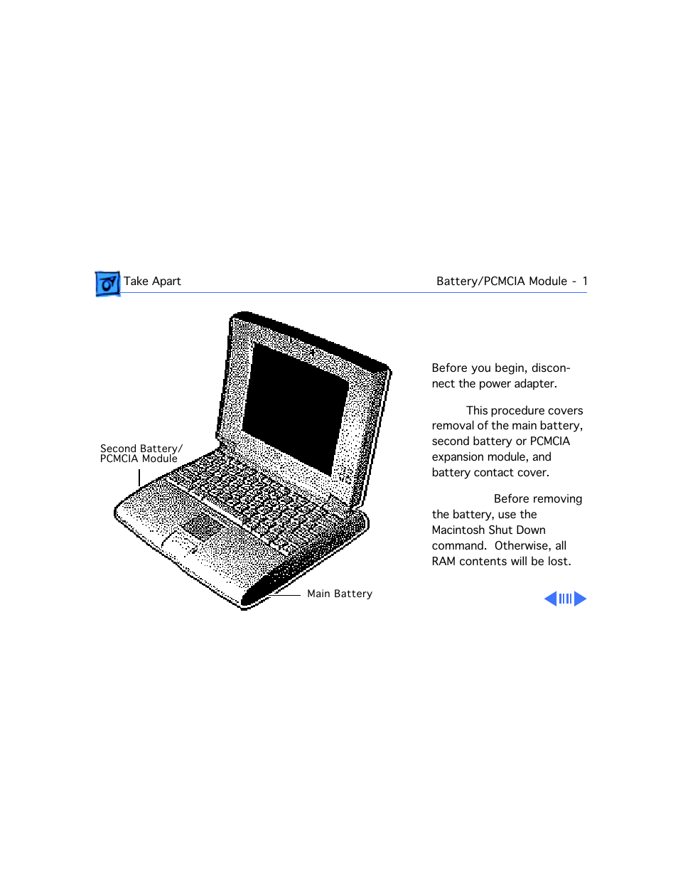 Battery/pcmcia module | Apple Mac PowerBook 550c User Manual | Page 58 / 175