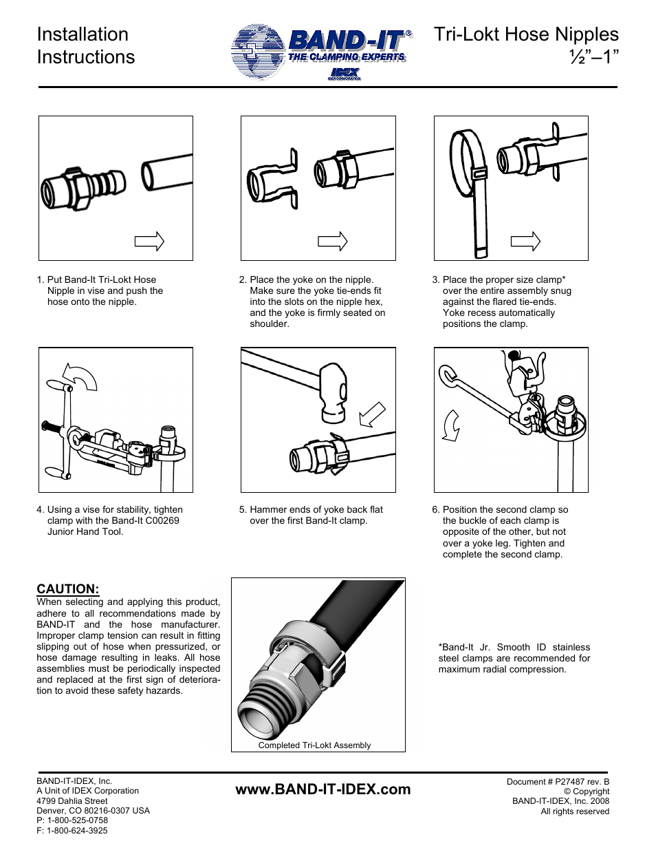 BAND-IT Tri-Lokt Machined Fittings (1/2 - 1) User Manual | 1 page