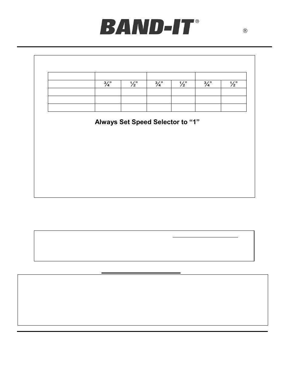 Ul4000 ultra-lok, Tool, Settings | Caution, Use of alternate drills | BAND-IT UL4000 Cordless Ultra-Lok Tool User Manual | Page 5 / 14