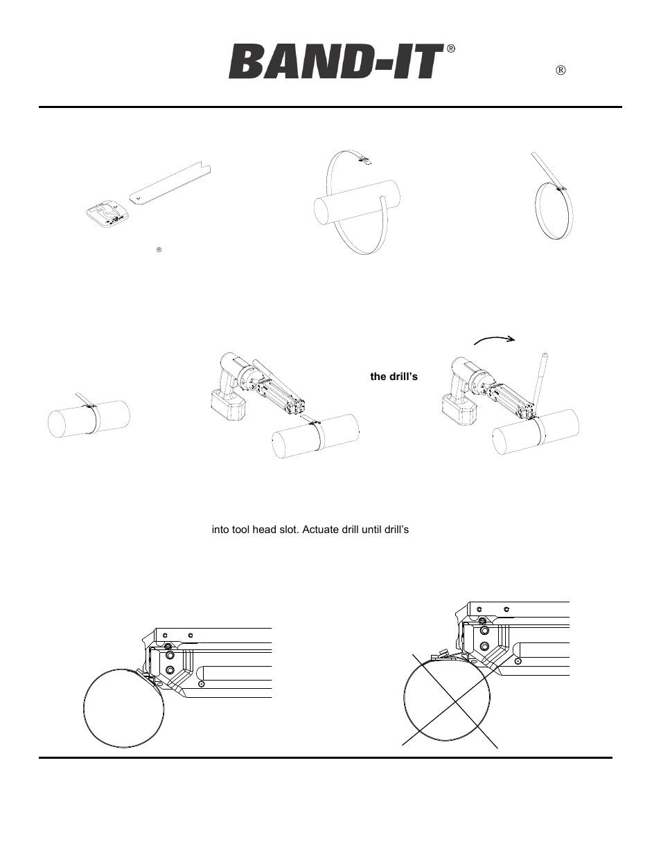 Ul4000 ultra-lok, Tool, Clamp application free-end clamps | BAND-IT UL4000 Cordless Ultra-Lok Tool User Manual | Page 9 / 14