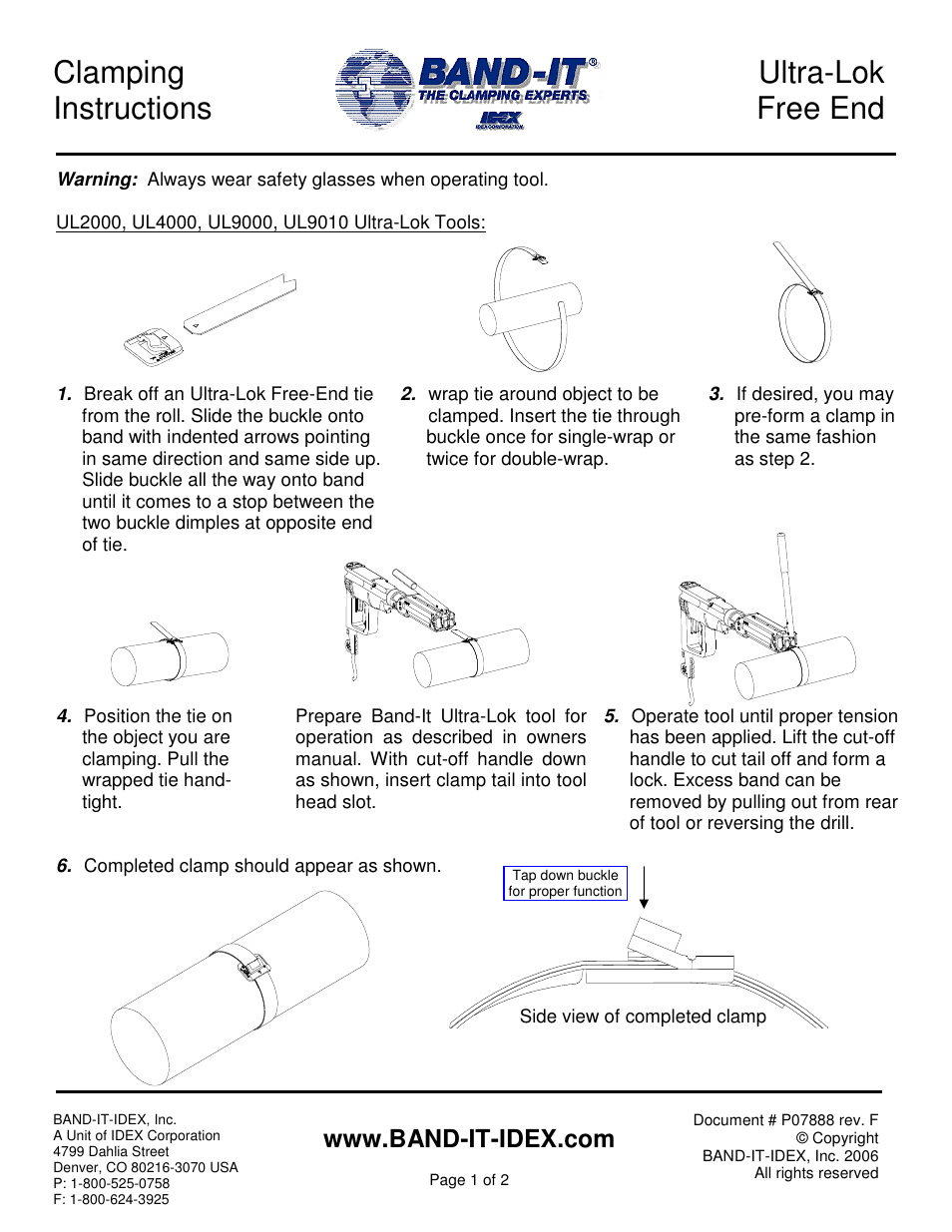 BAND-IT Ultra Lok Free End User Manual | 2 pages