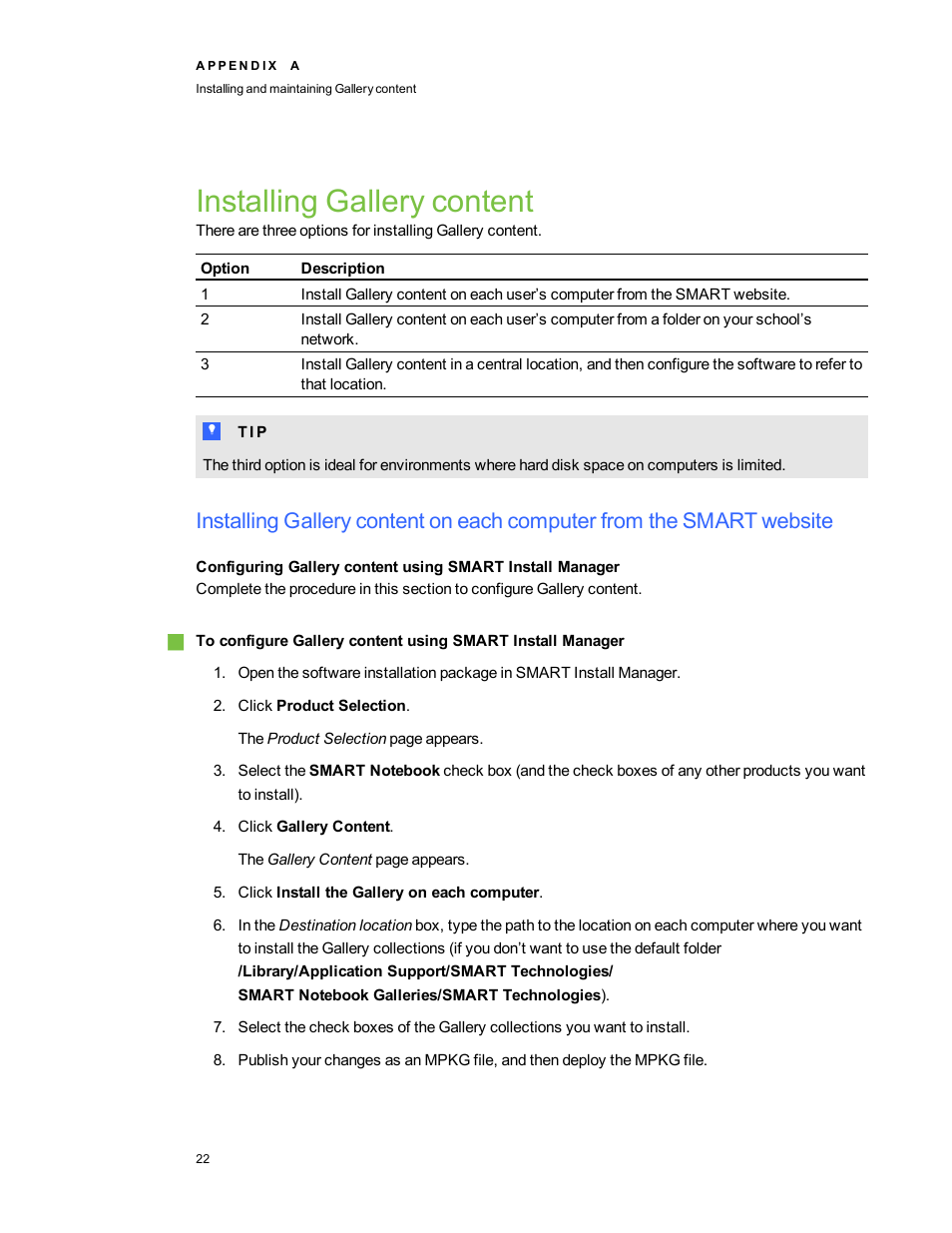 Installing gallery content | Smart Technologies Education Software Installer 2011 Mac OS User Manual | Page 28 / 42