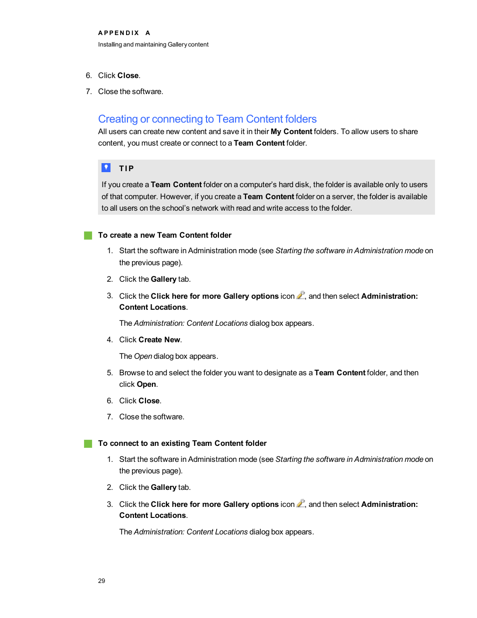 Creating or connecting to team content folders | Smart Technologies Education Software Installer 2011 Mac OS User Manual | Page 35 / 42