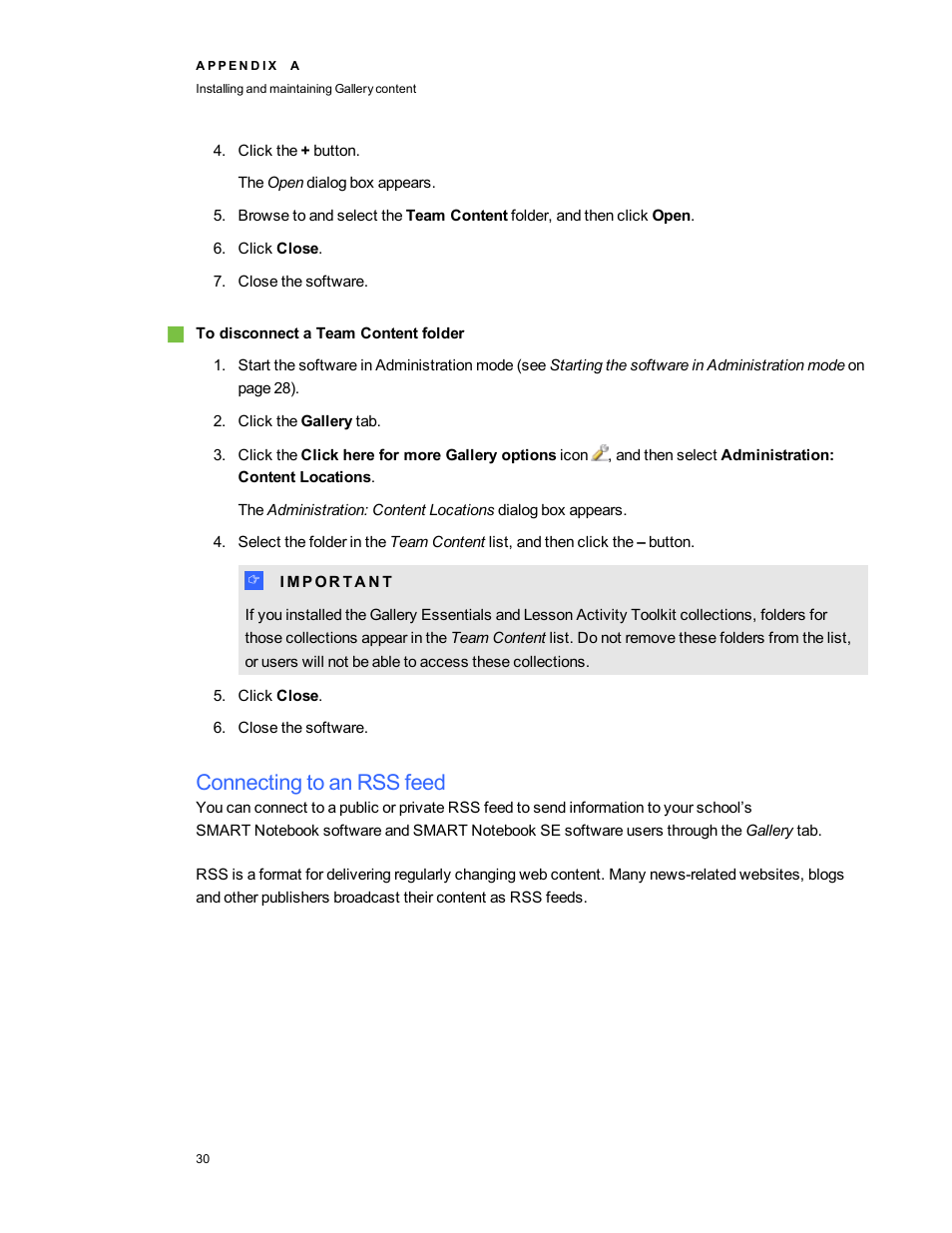 Connecting to an rss feed | Smart Technologies Education Software Installer 2011 Mac OS User Manual | Page 36 / 42