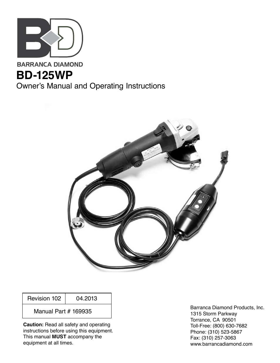 Barranca Diamond BD-125WP User Manual | 24 pages