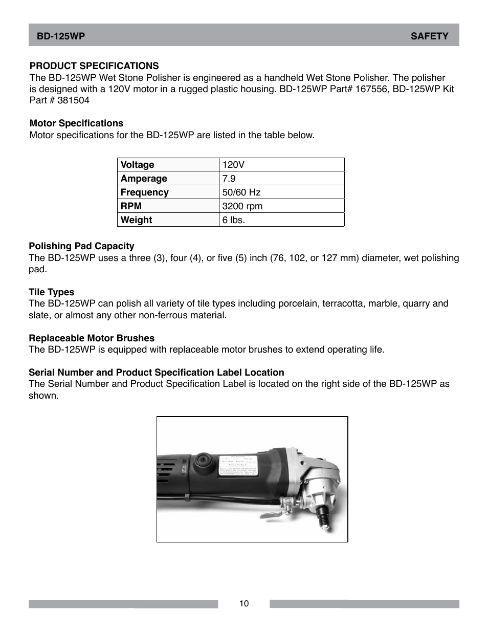 Barranca Diamond BD-125WP User Manual | Page 10 / 24
