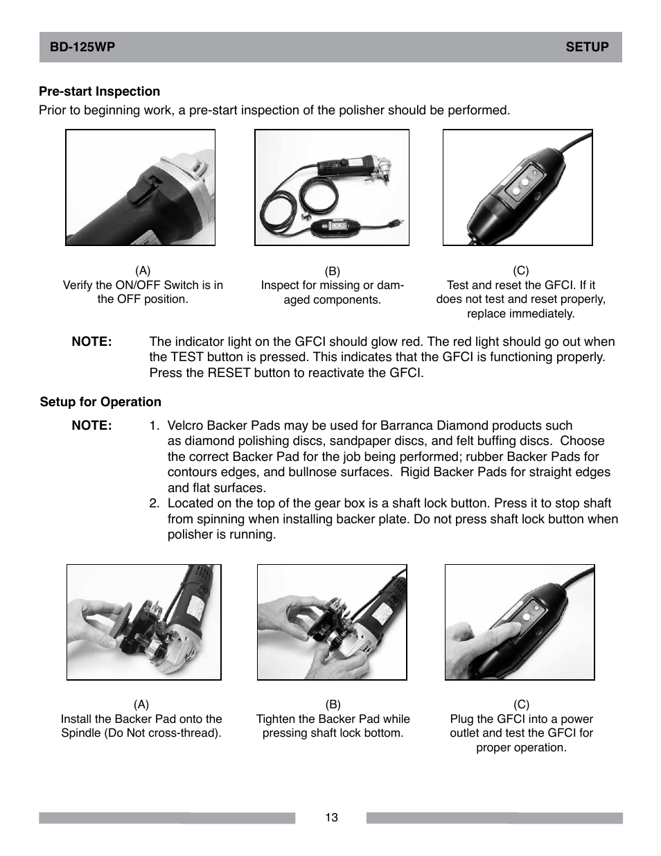 Barranca Diamond BD-125WP User Manual | Page 13 / 24