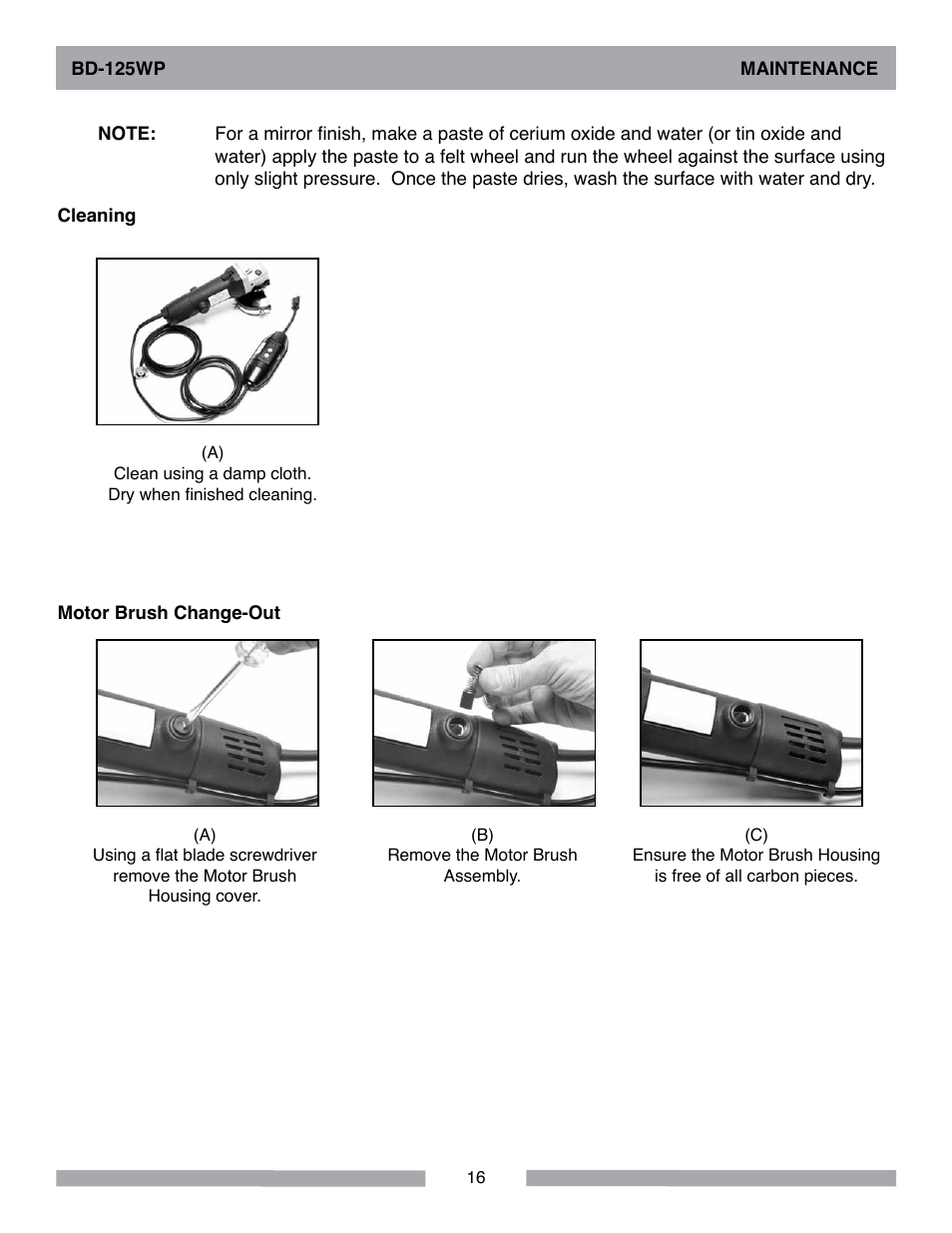 Barranca Diamond BD-125WP User Manual | Page 16 / 24