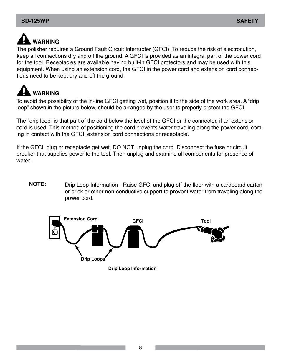 Barranca Diamond BD-125WP User Manual | Page 8 / 24